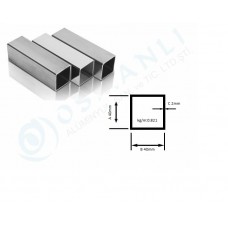 Alüminyum Kutu Profil 40mm  x 40mm Et Kalınlık 2mm